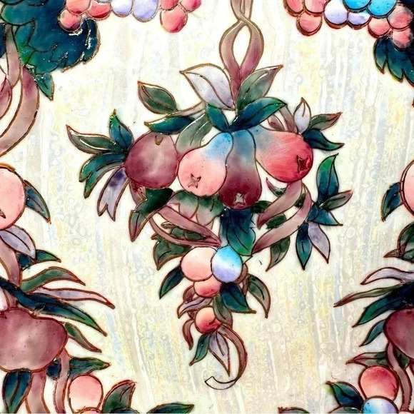 Toyo Porcelain Fruit Plate 10” Grapes Pears Asian Decorative - Picture 3 of 8